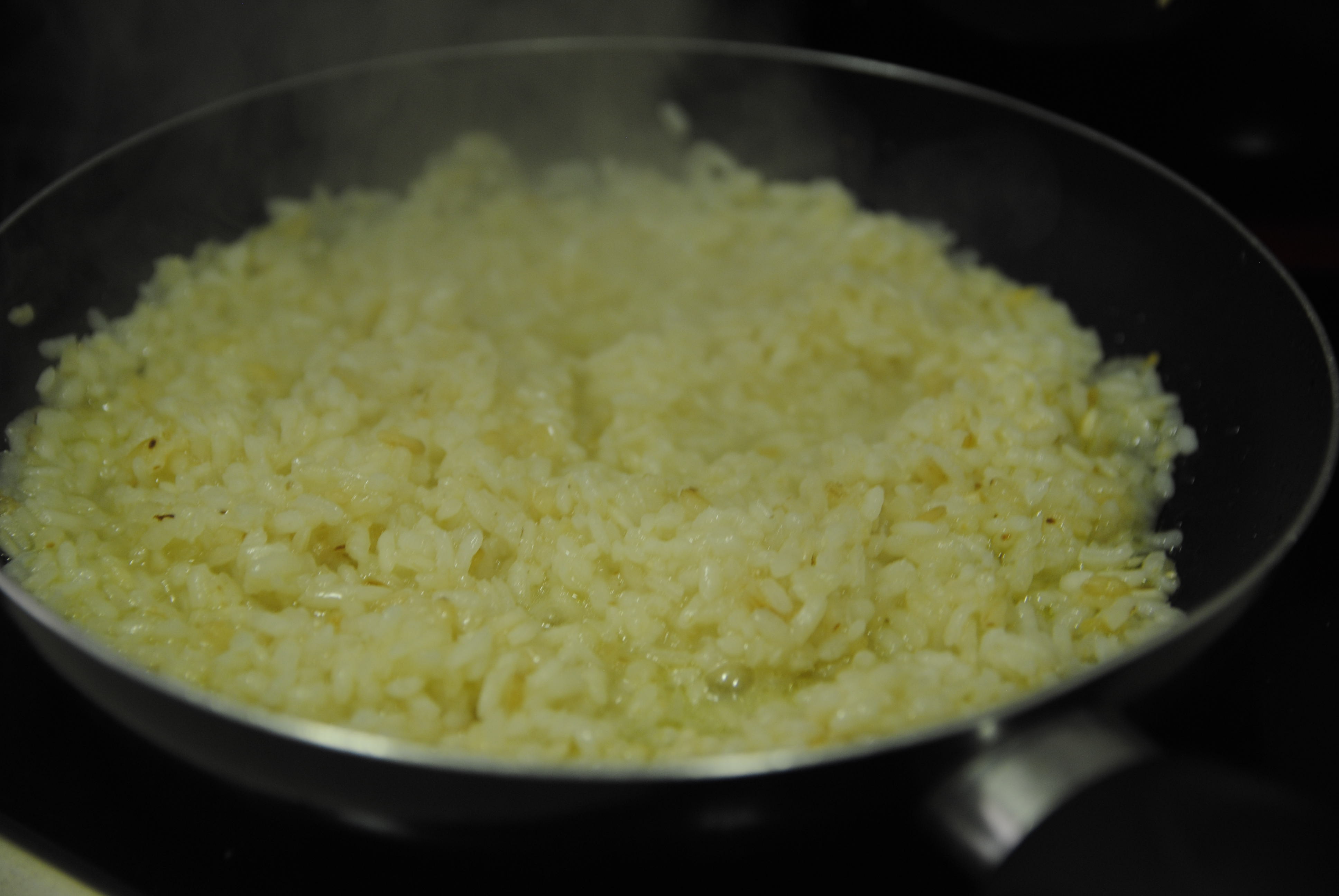 Receta de calamares en su tinta - arroz blanco