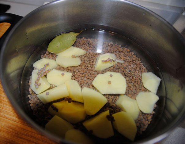 Receta de Lentejas con espinacas paso a paso