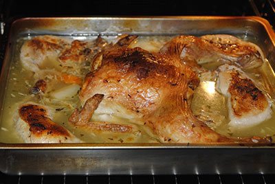 Receta de Pollo asado al horno con patatas paso a paso