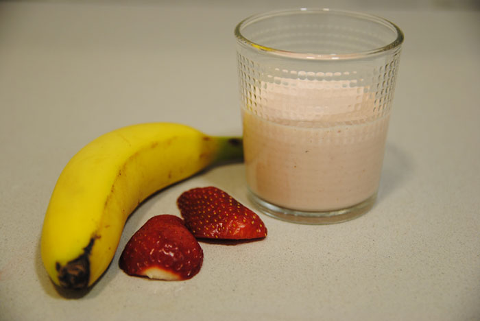 Smoothie de fresa y platano